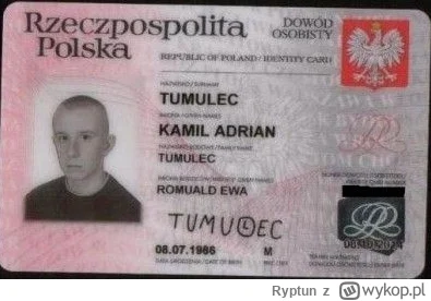 Ryptun - Zawsze czytałem jego nazwisko jako Tamulec, a dziś zauważyłem że jest Tumule...