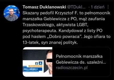 Roger_Casement - @mareksa666: U nas to akurat PO najgłośniej broniło pedofila z KO, t...