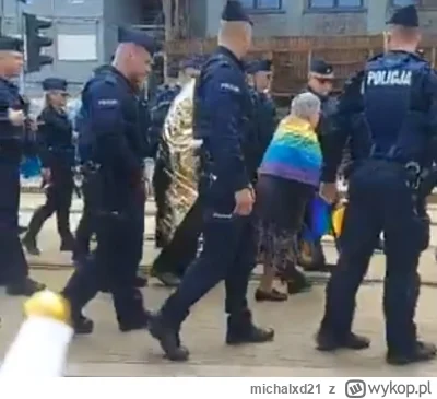 michalxd21 - Około 12 policjantów musi pilnować starej prowokatorki, bo se wymyśliła ...