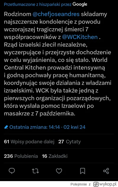 Polejmnie - Jeśli  komuś przeszla myśl, że polityka państwa Izraelskiego wymaga takic...