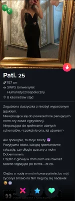 b_oski - W zainteresowaniach brakuje tylko "zdrowie psychiczne". 

25 lat...

#tinder...