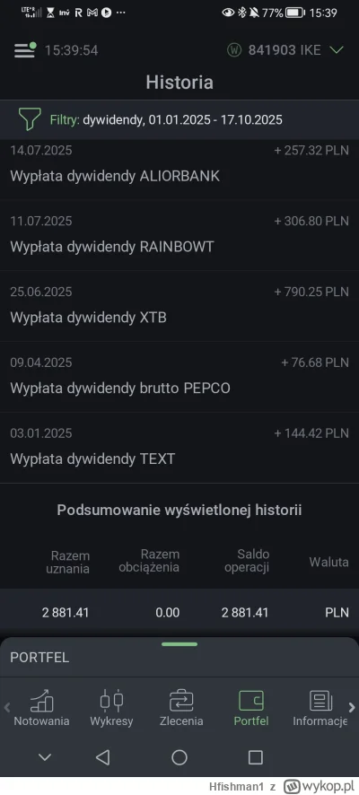 Hfishman1 - @Malenaa: plus na xtb 379zł, to razem 3260zł z gpw. Fajnie jakby kiedyś s...