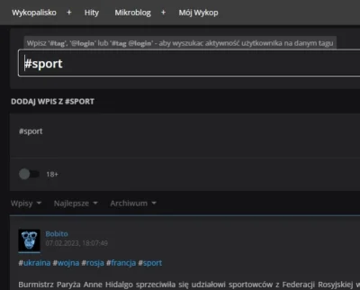 SebastianDosiadlgo - @bolsonn: @monarchista 

Można jeszcze w to okienko wpisac tag, ...