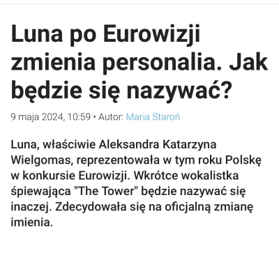 o__0 - Nowe imię to Keczup Dawtona

#eurowizja #luna