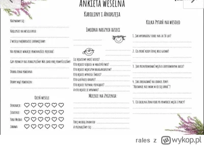 rales - Takie ankiety dla gości po weselu
#wesele #slub #pytanie