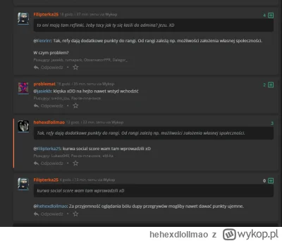 hehexdlollmao - czaicie, że na #hejto mają wprowadzony social credit score system i j...
