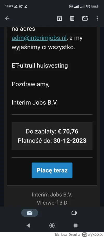 Mariusz_Drugi - Moze agencja pracy mi wystawic taki rachunek?
Pracowalem tam przez mi...
