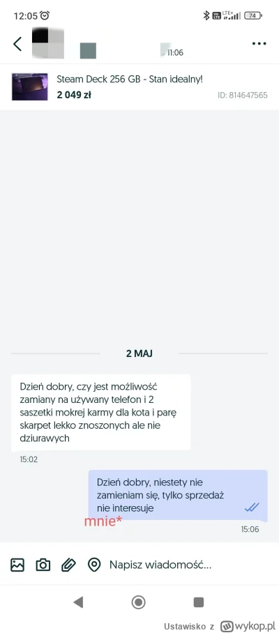 Ustawisko - Zachęcony postem z głównej na temat olx, na którym Mireczkek skarży się n...