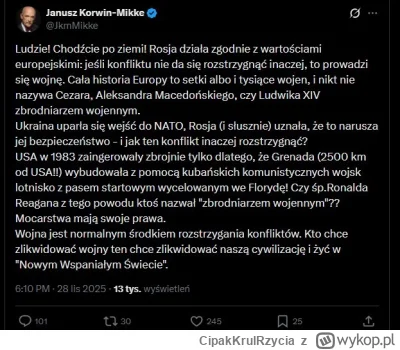 CipakKrulRzycia - #korwin #wojna #polityka #ukraina #rosja
Czyli wyborco konfederacji...