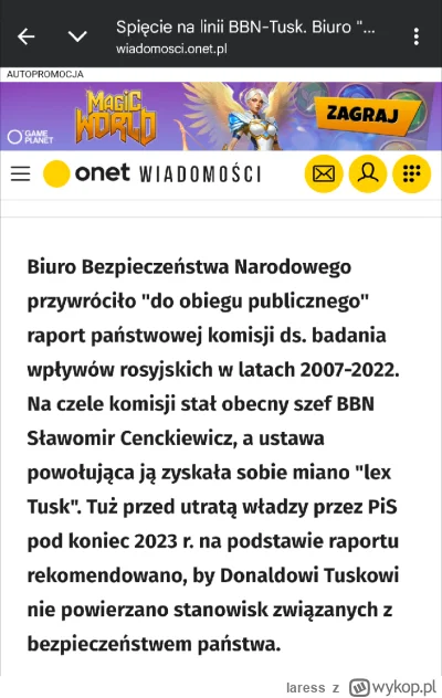 laress - Widzę Cenckiewicz ma ból zada do Tuska o jego obecna sytuację i wyciąga star...