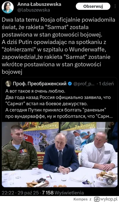 Kempes - #ukraina #rosja #wojna

Czemu się nie boicie... XD #polityka