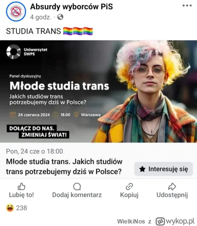 WielkiNos - Już za 4 dni lewacy będą dyskutować o otworzeniu w Polsce studiów trans i...