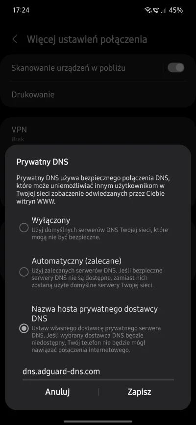 BooB - @widzialem: właśnie sprawdziłem u siebie i ustawienie prywatnego DNS na ten ad...