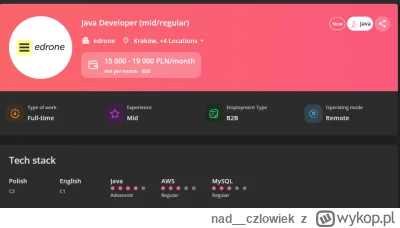 nad__czlowiek - @chaddeveloper: jakie miasto skoro 8-15k brutto? Toż to dziwne widełk...