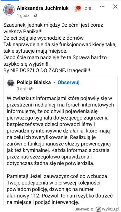 Blueweb - UWAGA!!! W Białej Podlaskiej grasują porywacze dzieci. Mamusie są przerażon...