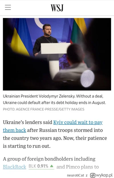 neurotiCat - ( ͡º ͜ʖ͡º)
Amerykańscy wierzyciele chcą by Ukraina jak najszybciej zaczę...