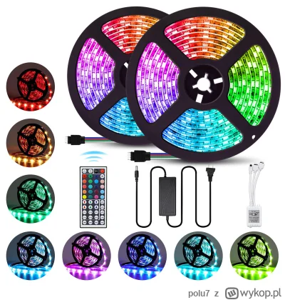 polu7 - Wysyłka z Polski.

[EU-PL] 2pcs 5M 5050 LED Strip Light RGB w cenie 13.74$ (5...