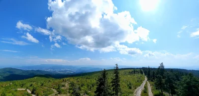 WR9100 - Widok z wieży widokowej na Baraniej Górze od południa: