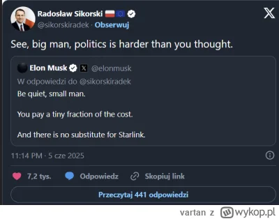 vartan - Radek Sikorski czekał na ripostę i się doczekał...
OVER 9000!!!

Dlaczego ni...