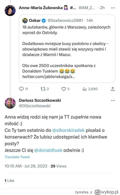 tymirka - Anna Maria Żukowska z Lewicy zaatakowała Donalda Tuska za pomocą tweeta pis...