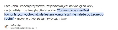 bajok37 - @slapdash: A tak własną piosenkę opisywał Lennon