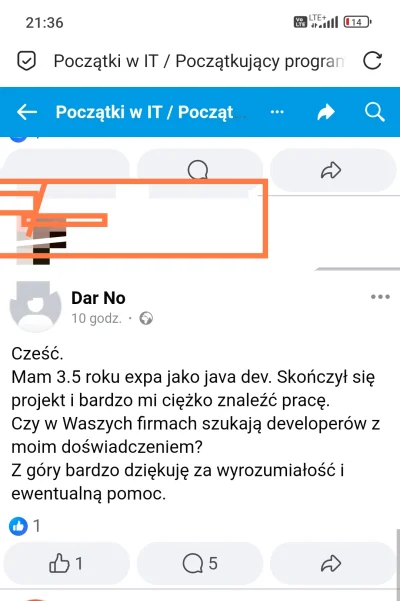 Milo900 - Poszukiwanie pracy w 2024... 
3.5 roku expa a musi prosić o pracę na grupac...