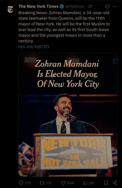 TomexD - Londyn, a teraz czas na Nowy Jork.
Nowym burmistrzem Nowego Jorku muzułmanin...