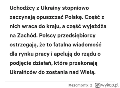 Mezomorfix - Wiele osób cieszy się z wyjazdu Ukraińców z Polski. Ja natomiast tylko w...