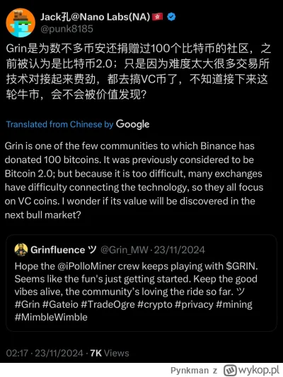 Pynkman - @elementarz1:  dodatkowo szef nanolabs niedawno przyznał, że to Binance dał...