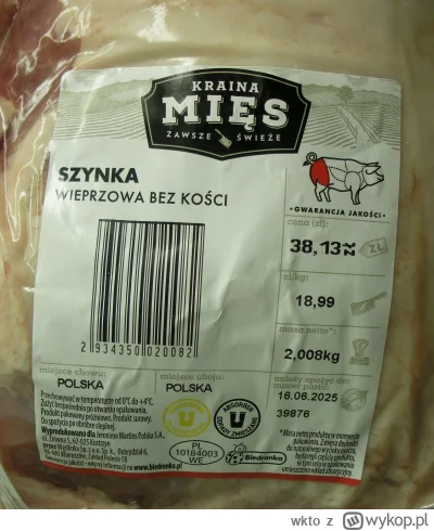 wkto - #listaproduktow
#szynka wieprzowa bez kości Kraina Mięs zawsze świeże #biedron...