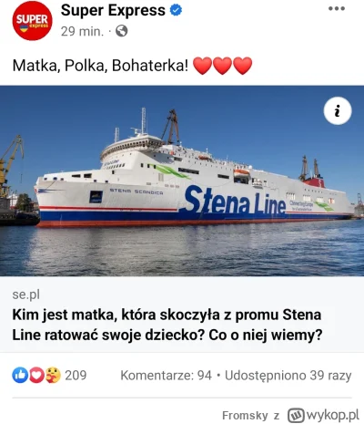 Fromsky - Polskie dziennikarstwo poniżej zrzut... Tymczasem ,,Rzecznik Stena Line Pol...