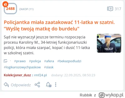 Rubbik - Pamiętacie patuskę z p0licji co pobiła, wyzywała 11-latka i groziła, że wywi...