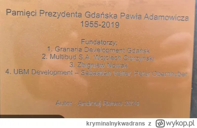 kryminalnykwadrans - "Ławeczka Adamowicza" sponsorowana przez deweloperów xd 
Brzmi j...