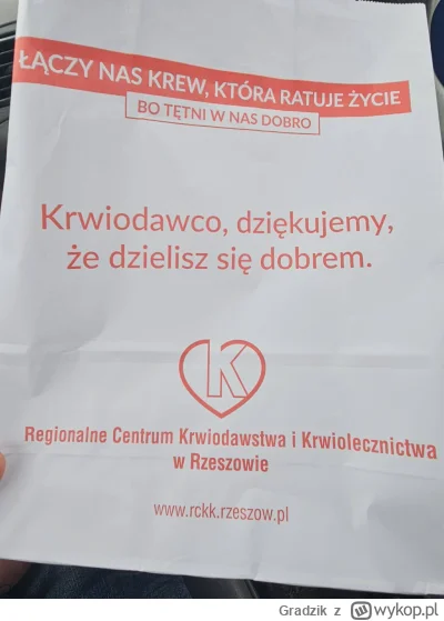 Gradzik - 30 501 - 450 = 30 051
Data donacji - 03.12.2025
Rodzaj donacji - krew pełna...