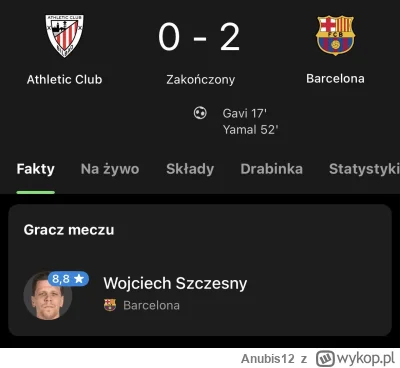 Anubis12 - #fcbarcelona #mecz 

Serio Szczęsny piłkarzem meczu? XD