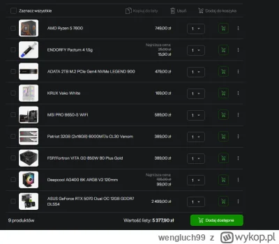 wengluch99 - Zamierzam zlozyc nowego kompa, ktory prezentuje sie tak i teraz dwa pyta...