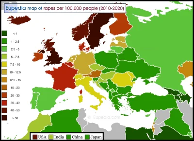 koala667 - Postępowa Szwecja vs zacofana Polska. Ilość gwałtów na 100 000 mieszkańców