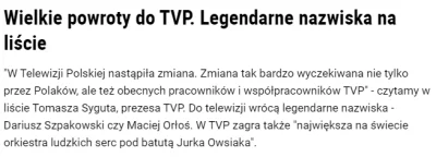 kubossc - Proszę państwa, mamy to! Orłoś, Szpakowski i WOŚP wracają do TVP!
#tvpis