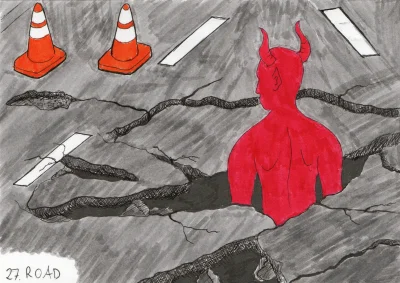 jedennadziesiec - #inktober #rysujzwykopem #zmarnowanypapier
Polska droga po zimie. P...