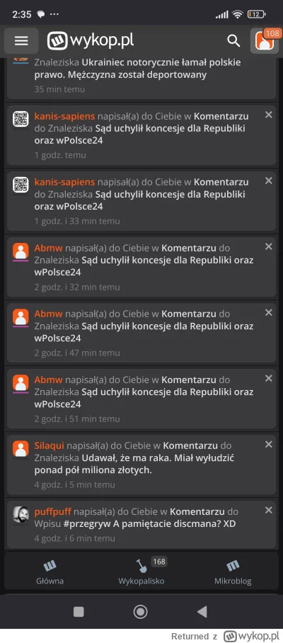Returned - Wam też się już tak nie chce z wykopkami tak dyskutować jak mi? Te odpowie...