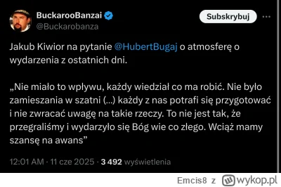 Emcis8 - XDDDD kolejny do w-----------a 

#mecz #reprezentacja