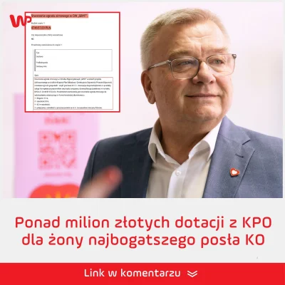 JulianGangol - - Nie boi się pan, że ktoś się dowie, że żona dostała bańkę z KPO? 
- ...
