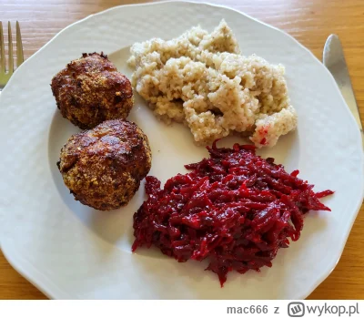 mac666 - Mielone z airfryera, kasza jęczmienna ze smażoną na maśle cebulką i buraczki...