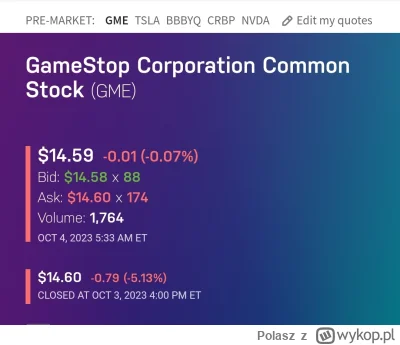 Polasz - Lista obecności premarket
#gme