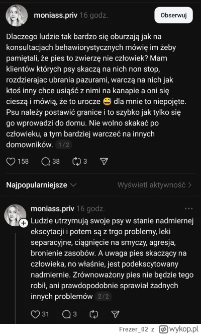 Frezer_02 - #psiarze 
Behawiorystka o swoich niektórych niezbyt rozumnych klientach