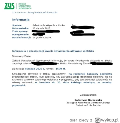 diler_biedy - #dzieci #zus #przedszkole
Dziecko od wakacji nie chodzi do żłobka, mimo...