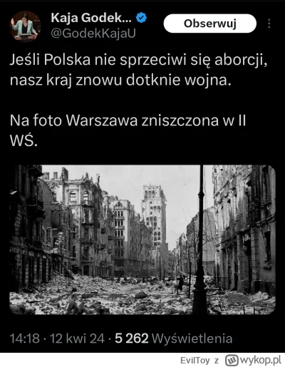 EvilToy - Czekaj, co-
Czy Godek sugeruje, że karą za grzech legalnej aborcji w Polsce...