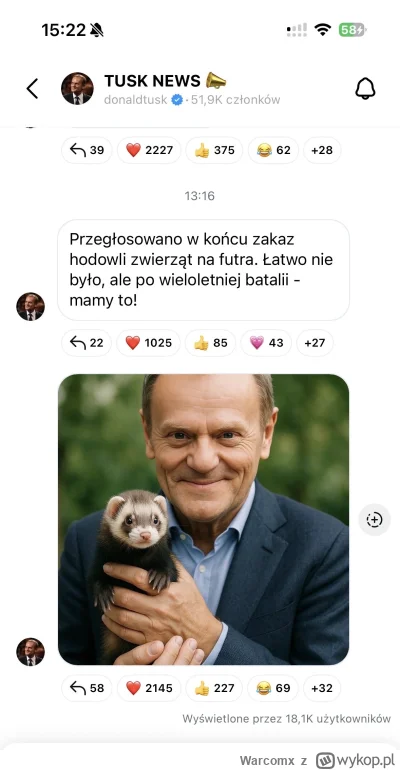 Warcomx - Prowadzący kanał nadawczy Tuska na IG wstawiają grafikę wygenerowaną przez ...