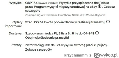 krzychummm - Jak to jest podczas licytacji na ebay w ofercie mam takie koszty:

Natom...