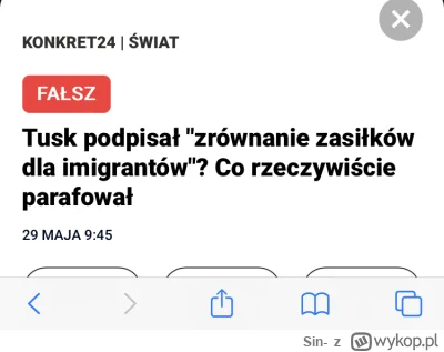 Sin- - Zakop za fake newsa. 

Źródło: https://konkret24.tvn24.pl/swiat/kryzys-migracy...